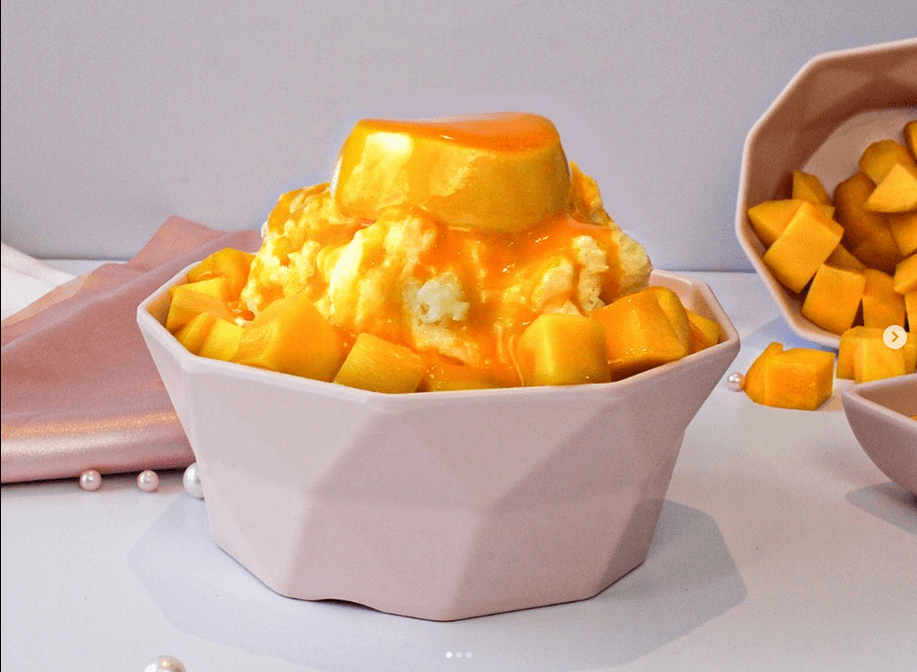 Mango shaved ice cream